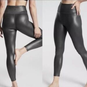 Athleta Elation Ultra High Rise Black Shimmer Tight Leggings Size Small
